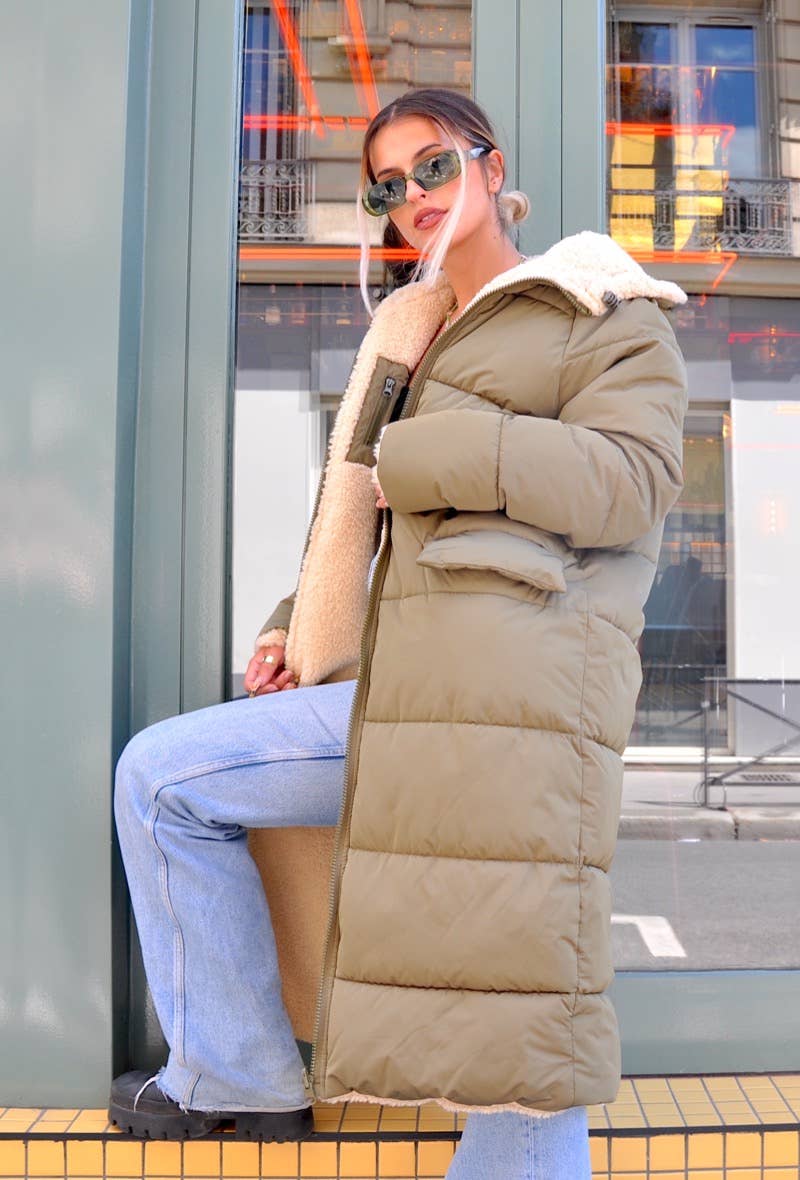 KZELL PARIS - Wholesale Puffer Jacket - Women's - REVERSIBLE LONG PUFFER JACKET2