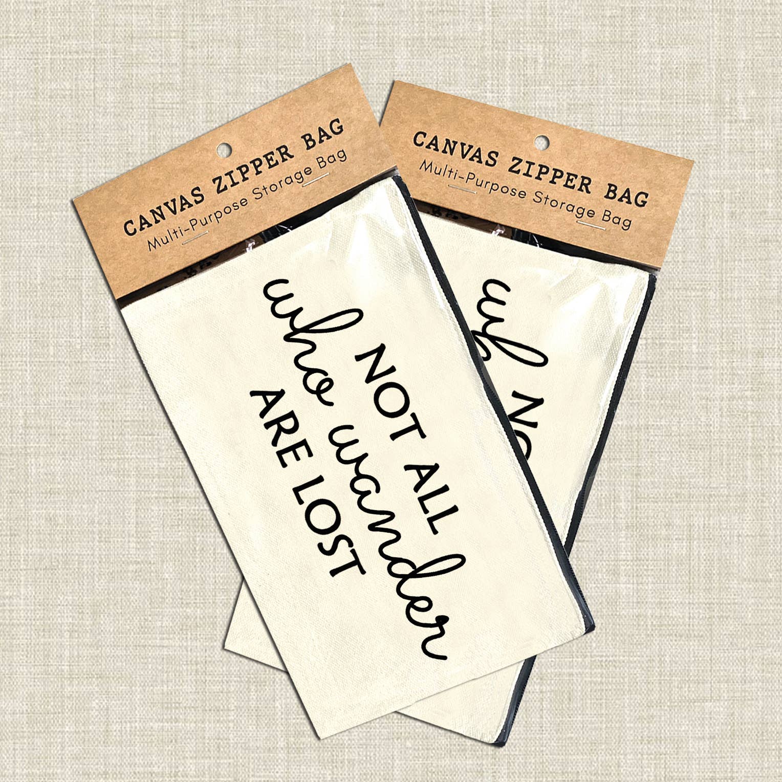 Coastal Creators of Connecticut - Wholesale Pouch - Unisex - Not all Who Wander Are Lost Multi-Use Canvas Storage Pouch1