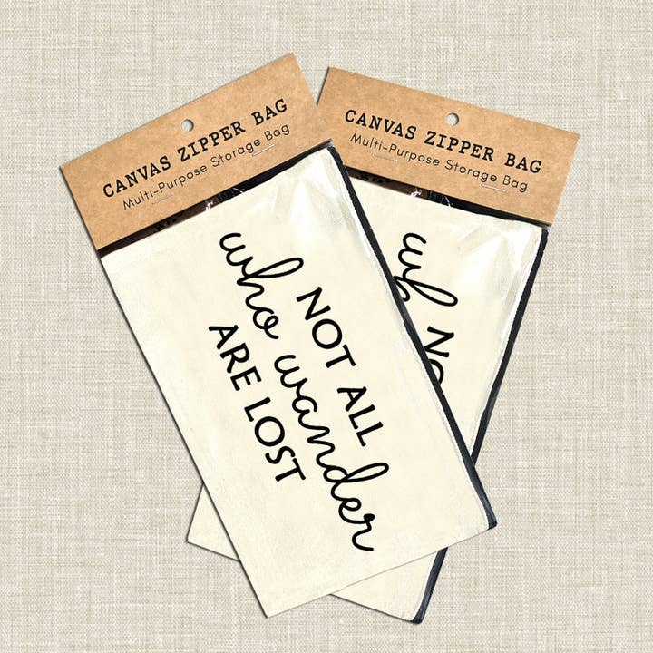 Coastal Creators of Connecticut - Wholesale Pouch - Unisex - Not all Who Wander Are Lost Multi-Use Canvas Storage Pouch1
