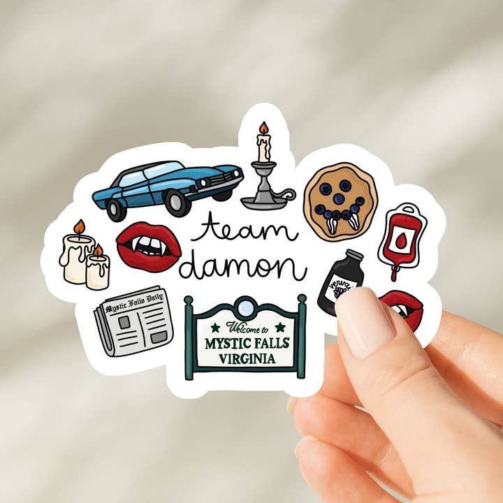 Autocollant TVD The Vampire Diaries Équipe Damon pour la vente par Nearly June Design Co