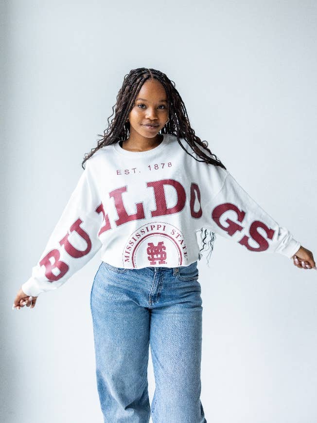 Mississippi State Phipps met korte mouwen en split voor wholesale door Gameday Social Apparel Co.®