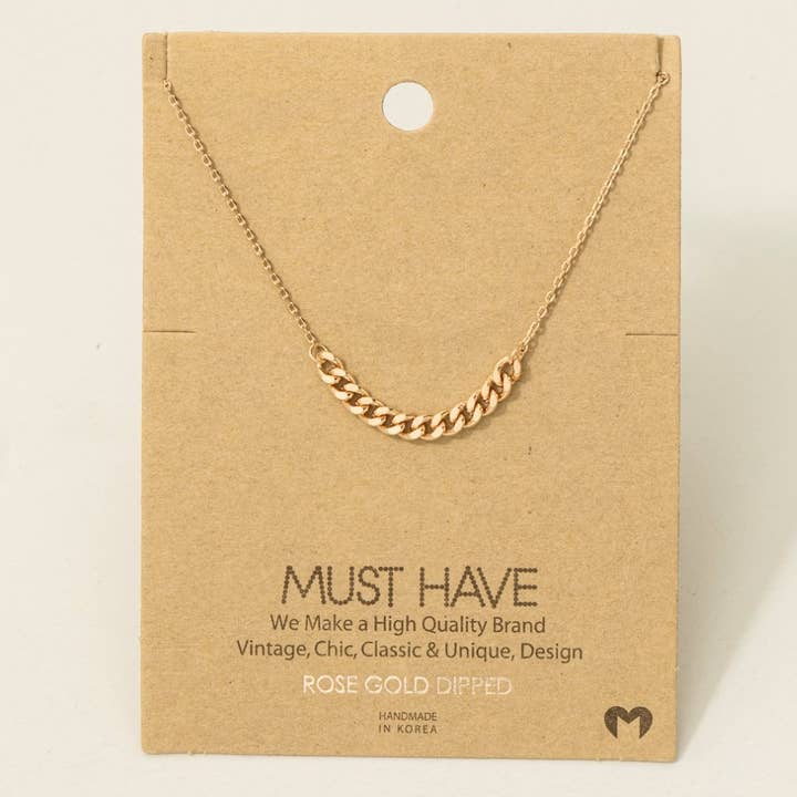 Chain Link Charm Necklace for wholesale by Fame Accessories