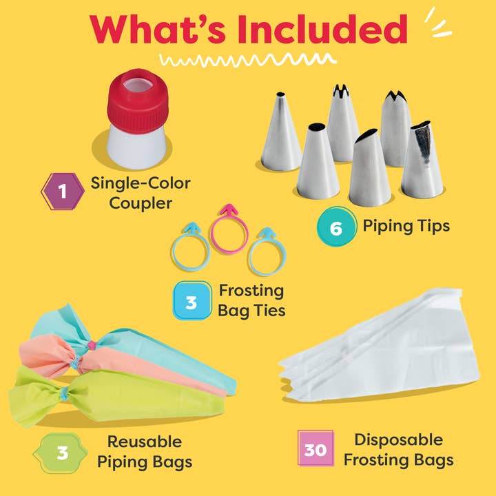 Baketivity Corp – Großhandel Kuchendeko – BAKETIVITY Glasurset zum Dekorieren, einfarbiges Paar1