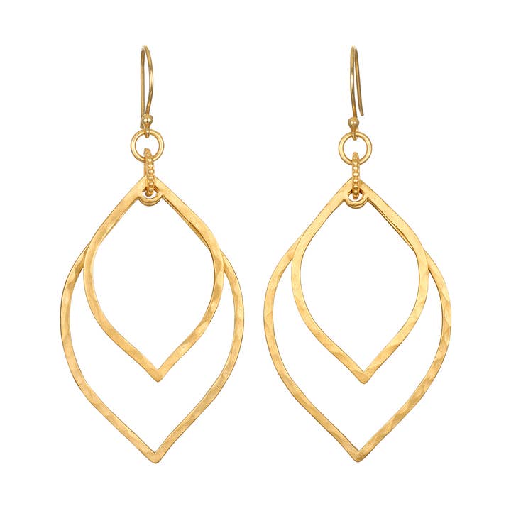 Transformed by Light Lotus Linear Earrings for wholesale by Satya Jewelry