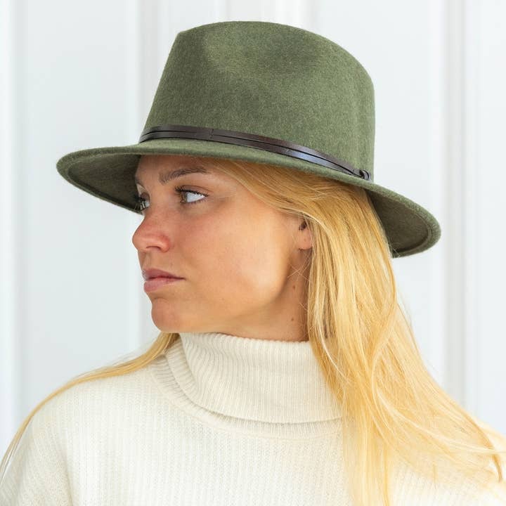 TRAVAUX EN COURS... - Wholesale Fedora - Women's - FELT HAT - leather band, sewn brim68