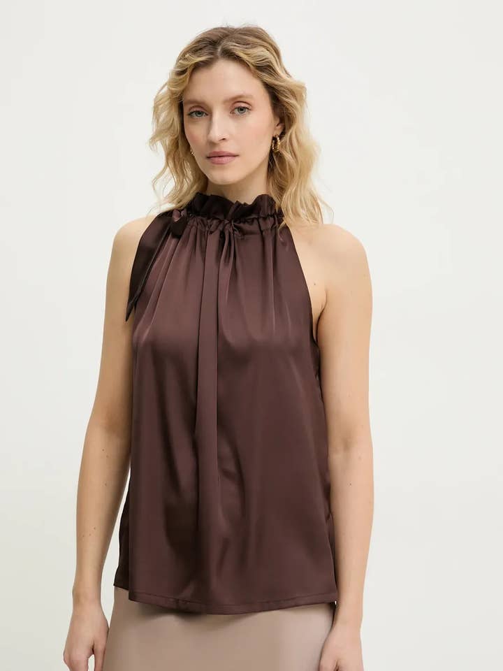 CHOKLATE PARIS - Wholesale Blouse - Women's - Satin Elisabeth top with bow at the collar - CK0809032