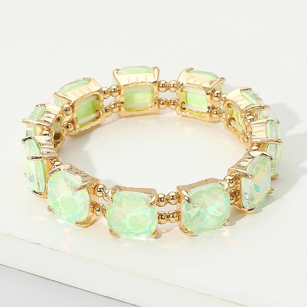 Sensibling Corp. - Wholesale Link & chain bracelet - Cushion Square Stone Stretch Evening Bracelet17