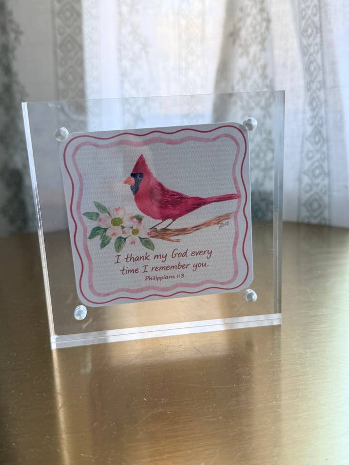 Philippians 1:3 Acrylic Block for wholesale by Laura Giles Art