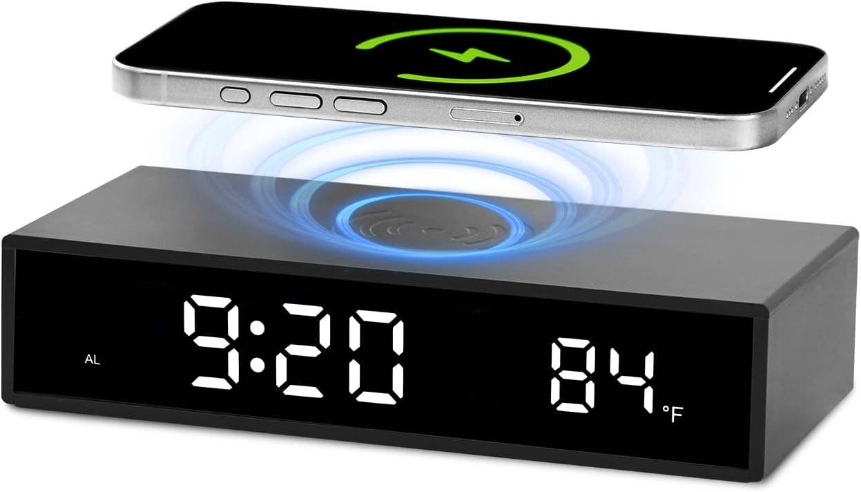 Dan Adora – wholesale Alarm clock – Digital Alarm Clock with Wireless Charging - Black2