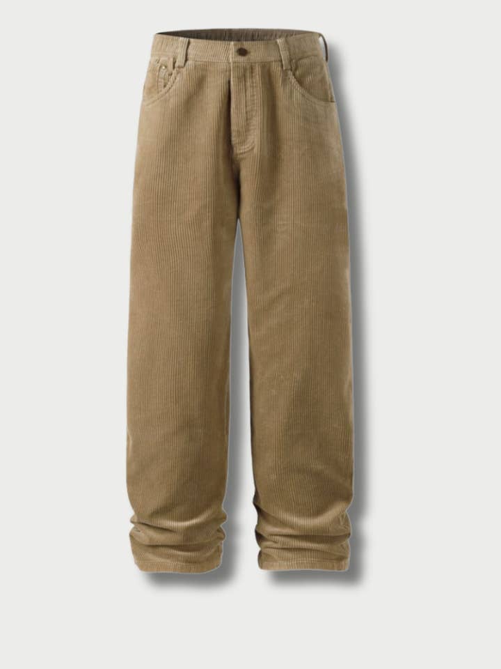 Pantalon ample en velours côtelé - Café pour la vente par Hipland