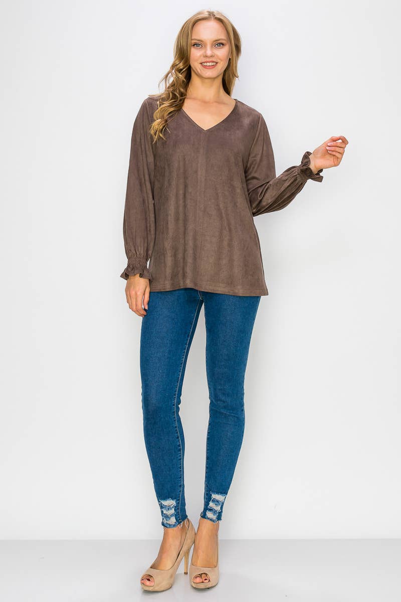 Joh Apparel - Wholesale Blouse - Women's - Abigail Stretch Suede Top16