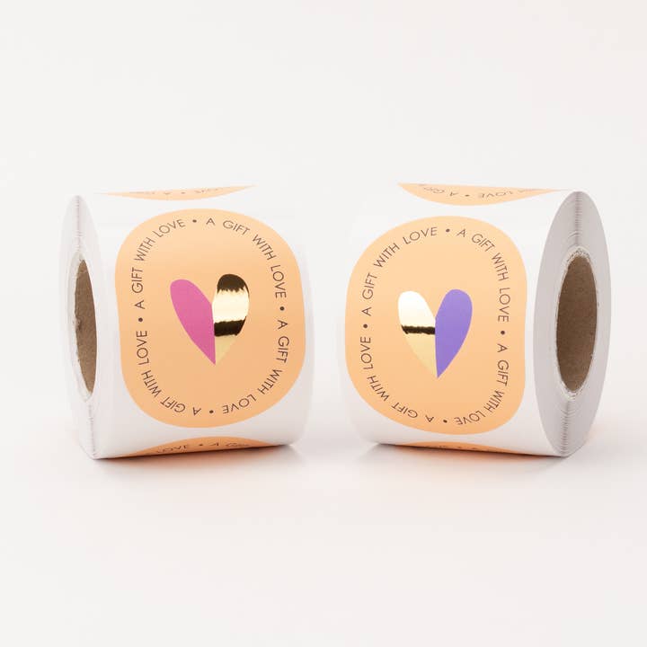 Adesivo Un regalo con amore, Cuore, 55x75mm per la vendita all'ingrosso da parte di liebevoll verpackt