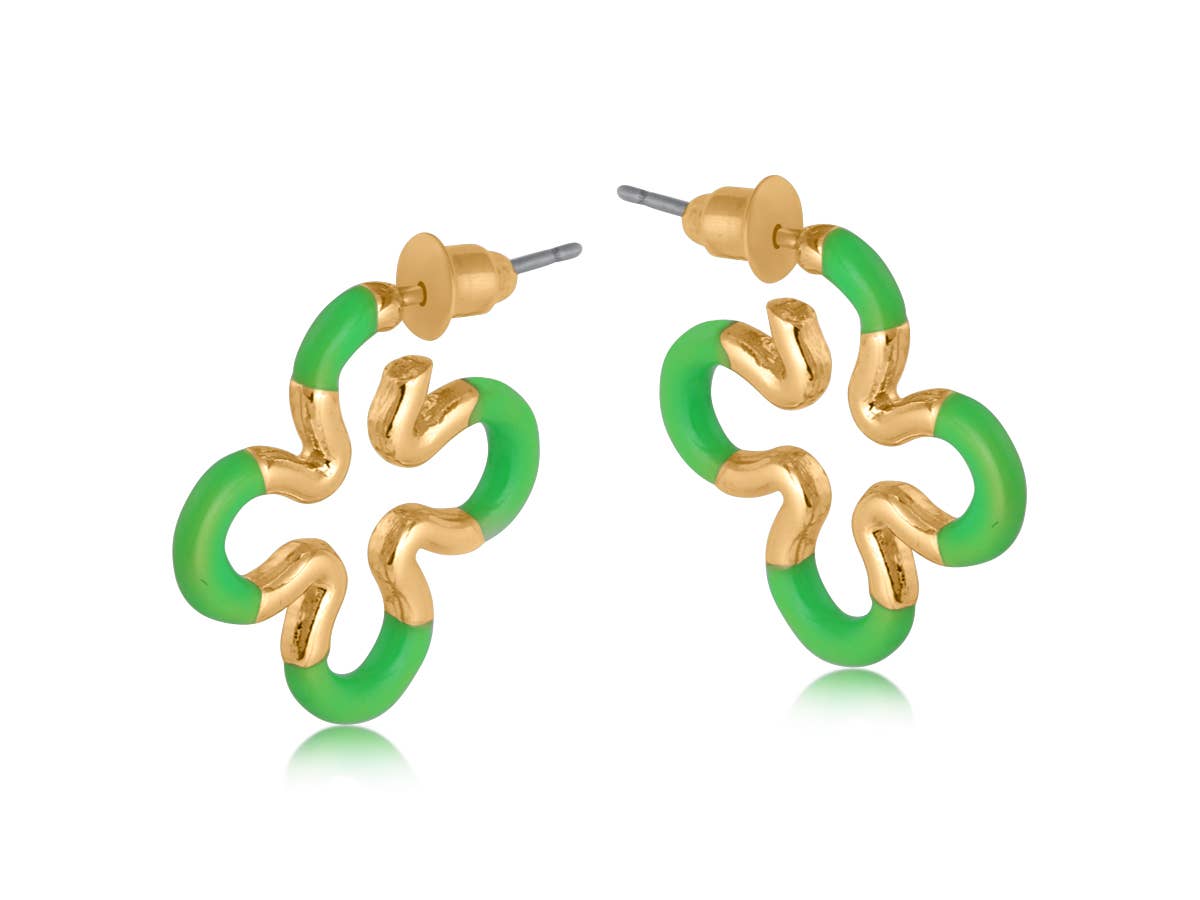 Big Metal London – wholesale Hoop earrings – Astra Squiggle Two Tone Enamelled Earrings2