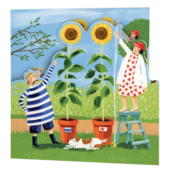 Carte découpée en forme de tournesol pour la vente par Emma Ball Ltd