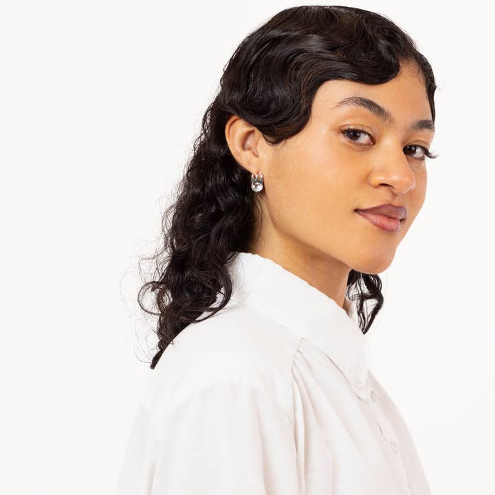 Coco Clem - Wholesale Hoop Earrings - Mini Claw Clip Hoops in Stainless Steel2