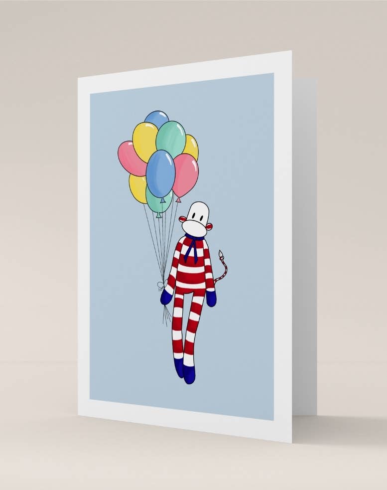 Monsieur Chaussette - Vendita all'ingrosso Biglietti di auguri - Carta doppia - Cirque Ballons Bleu1