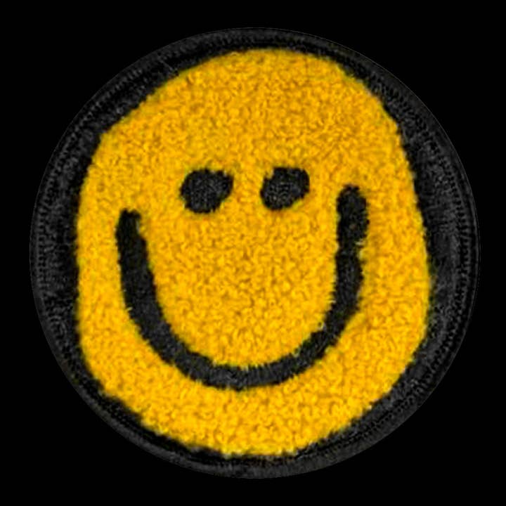 Primrose Yellow Velcro Patch Smiley Face for wholesale on Faire1