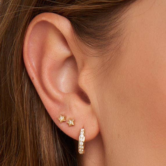 MOSUO Jewellery – Engroshandel Ørestikkere – 14 K guld diamant stjerne Stud Øreringe