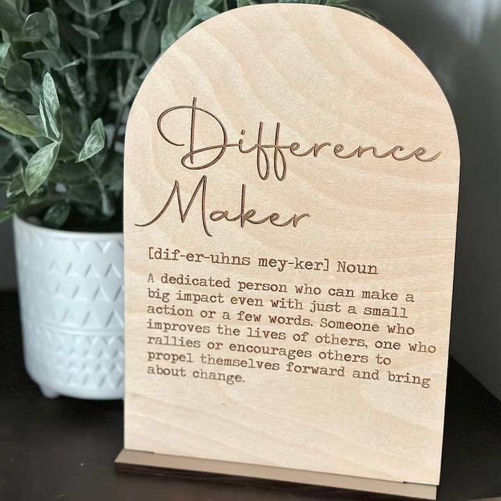 Walnut + Birch - Vendita all'ingrosso Cartelli - Difference Maker - Sign per insegnanti, dirigenti, allenatori2