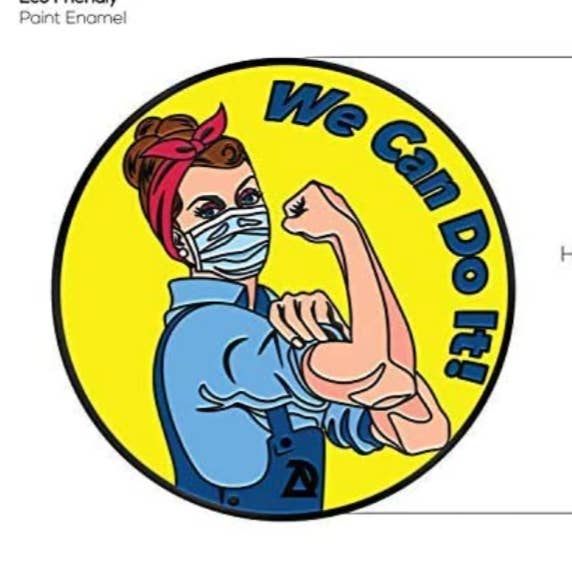 COVID-19 Coronavirus Lapel Pin - Vi kan gøre det Covid 19 for engroshandel hos ADESIGNSTORE