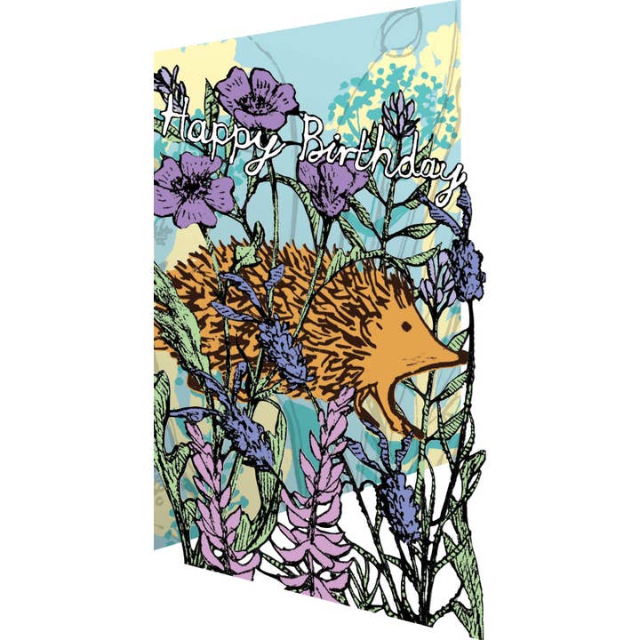 Roger La Borde - Wholesale Birthday Card - Hedgehog Lasercut card single - GC 2344