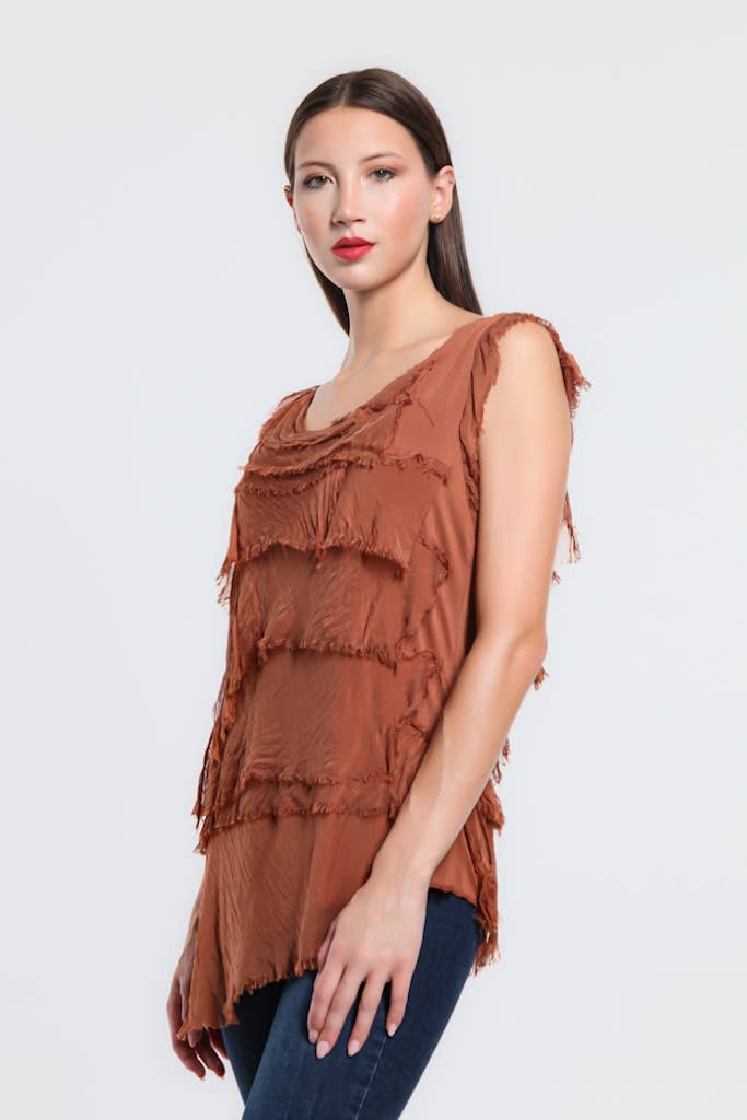 TINA Stephens Italy/Tees By Tina - Wholesale Blouse - Women's - Arianna Silk Ruffle Top (BT205)22