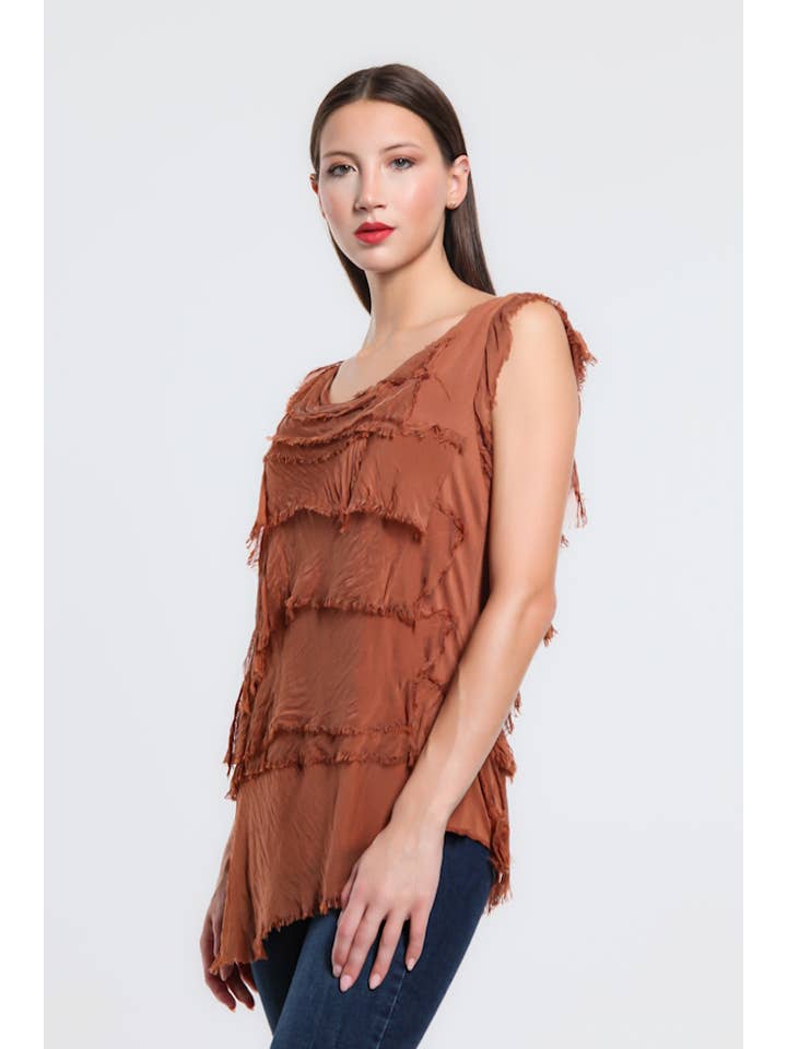 TINA Stephens Italy/Tees By Tina - Wholesale Blouse - Women's - Arianna Silk Ruffle Top (BT205)22