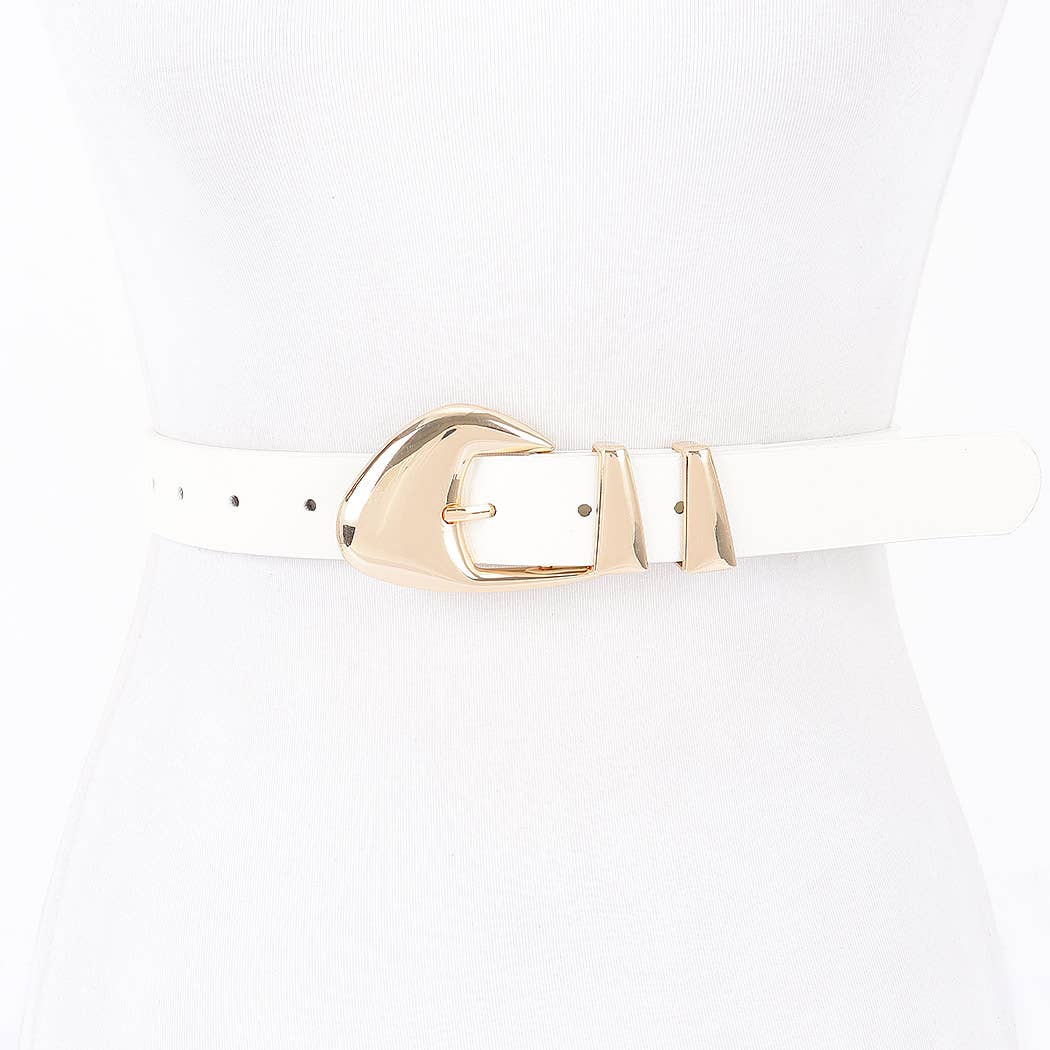 3AM BY H&D ACCESSORIES - Wholesale Belt - Women's - Faux Leather Multi Metal Buckle Belt2