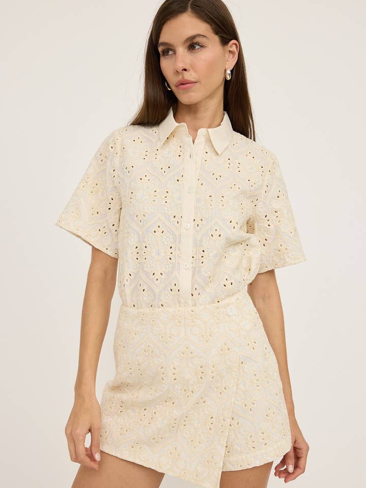 VINTAGE MOOD CROCHET SKORT - RB1045 for wholesale by RAISONNEL