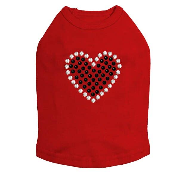 Dog in the Closet - Wholesale Pet Shirt - Dog - Black Rhinestone Heart Dog Tank3