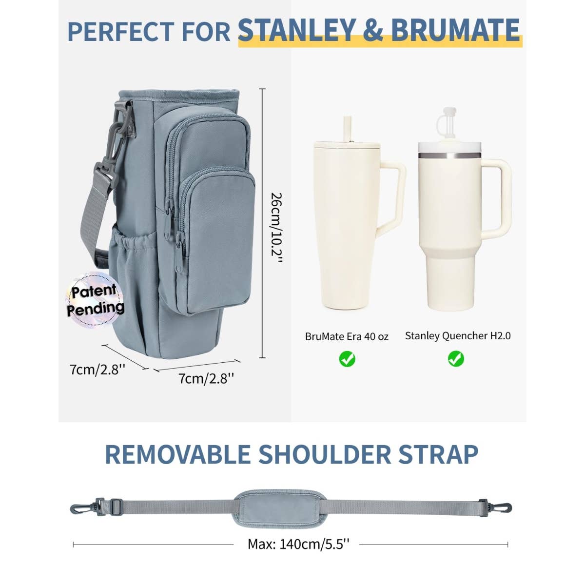 wandf - Wholesale Crossbody Bag - Unisex - Water Bottle Holder Pouch with Phone Pocket Cup Sling Bag6