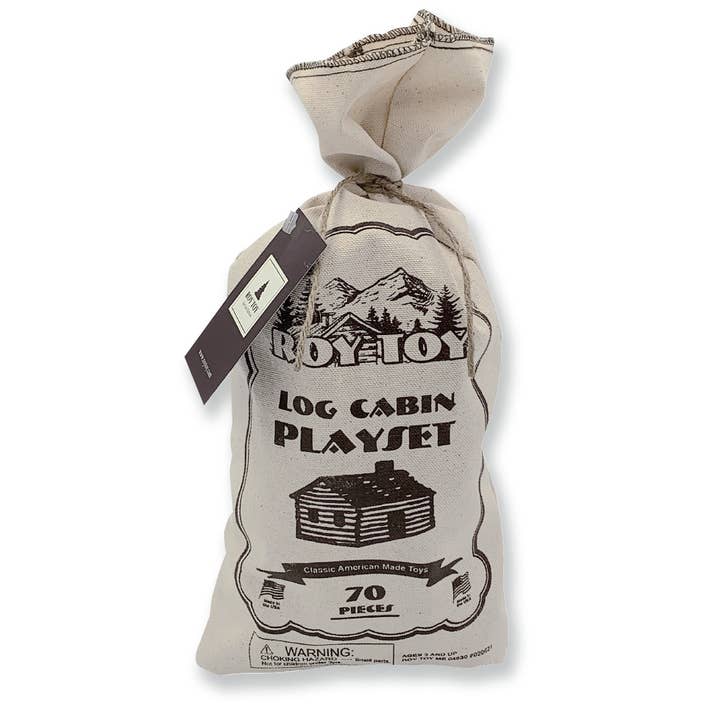 Roy Toy - Wholesale Building Set - Kids - Roy Toy Log Cabin Canvas Bag with logo option1