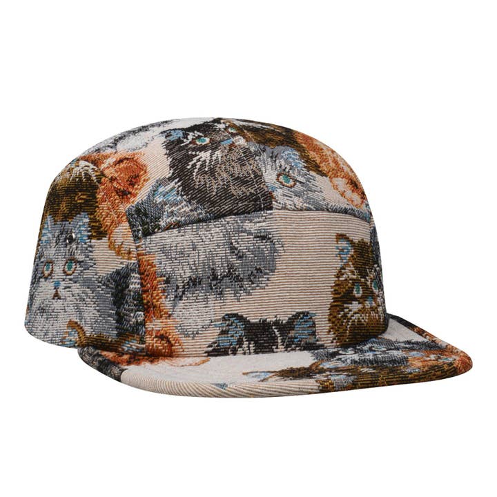 HATPHILE - Wholesale Flat Brim Cap - Unisex - HatPhile Unique Cat Jacquard 5-Panel Hat – Playful & Premium Designs