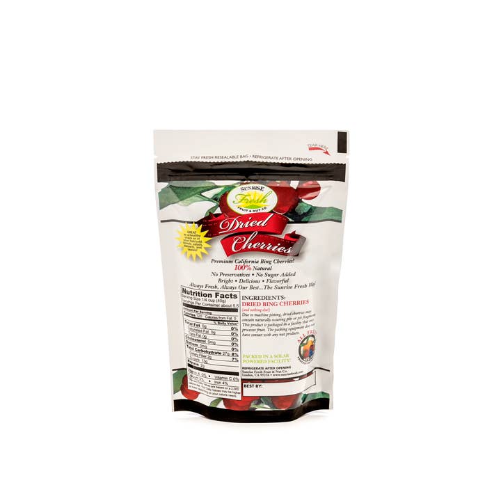Sunrise Fresh Dried Fruit - Wholesale Dried/Dehydrated Fruit - 8 oz Dried Dark Sweet Cherries1