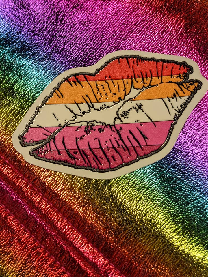 Adhesivo con textura Lesbian Pride Kiss para venta al por mayor de Sapphic Space