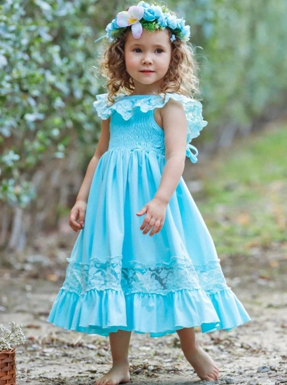Mia Belle Girls • Wholesale - Venta al por mayor Vestido - Niños - Vestido largo pastel de encaje y volantes7