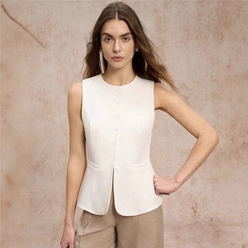 OceanusSwim – wholesale Suit vest – Women′s – Simple Solid Color Casual Vest1