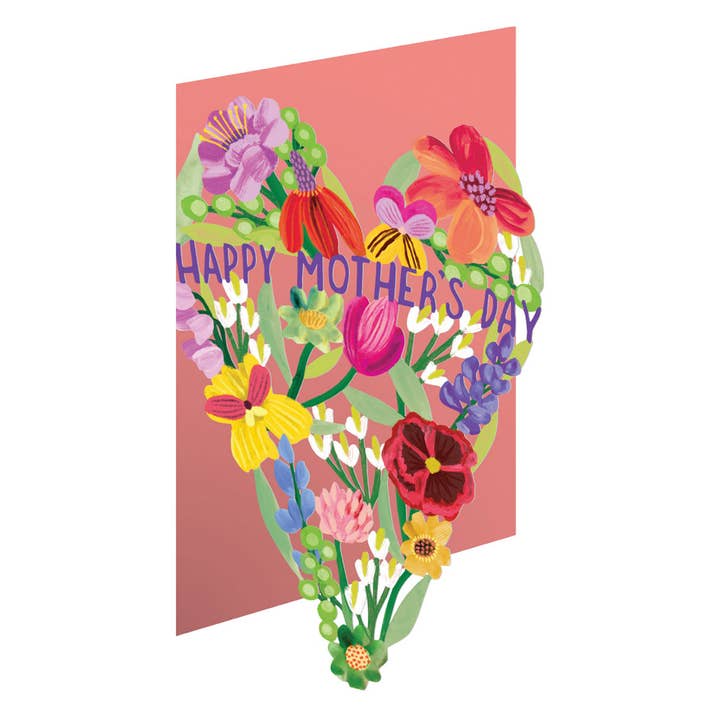 Mother's Day Heart of Flowers Lasercut Card - GC 2464M for wholesale by Roger La Borde