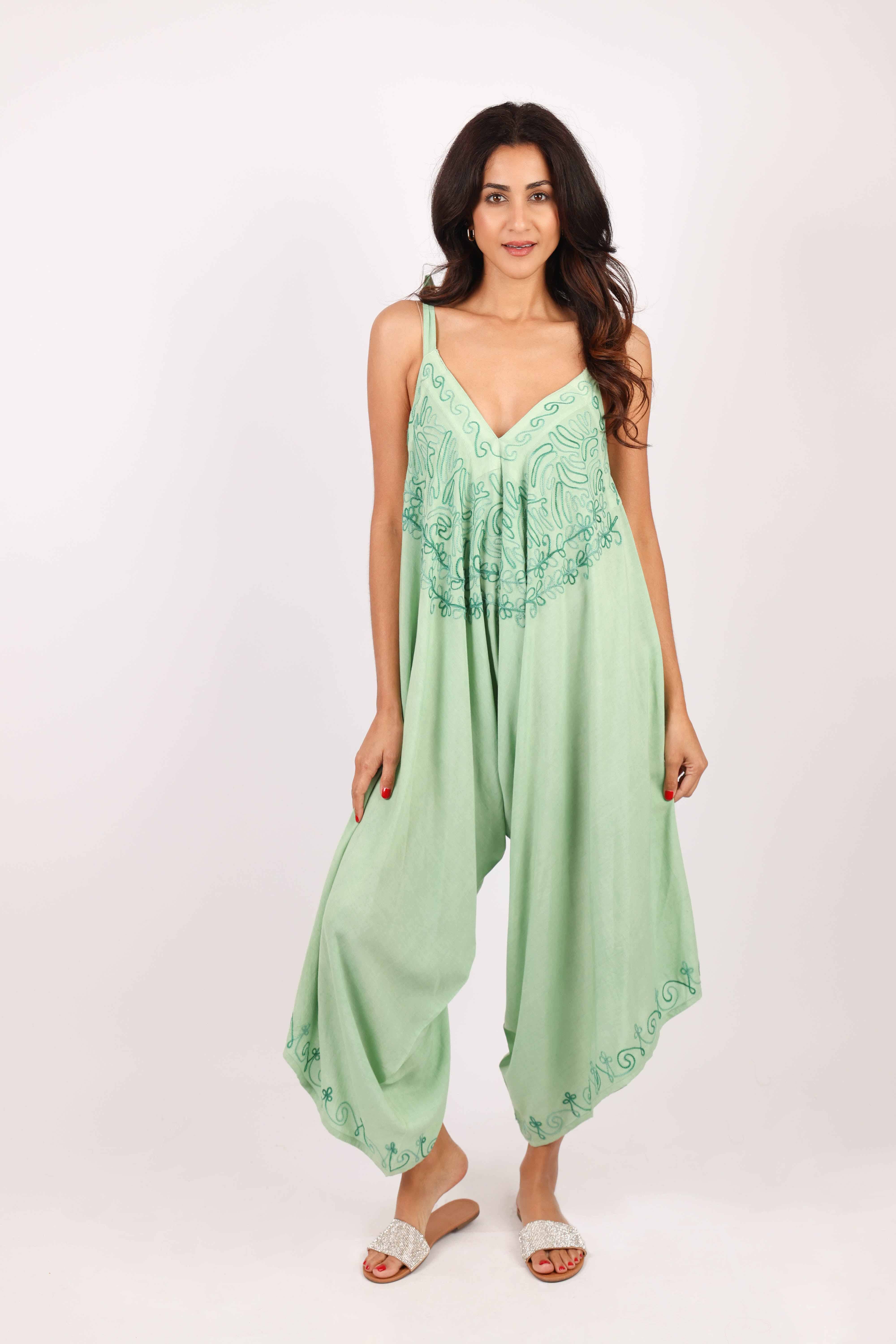 Sacred Threads - Wholesale Jumpsuit - Women's - Embroidered Stonewashed Wide-Leg Romper (4 color pack)11