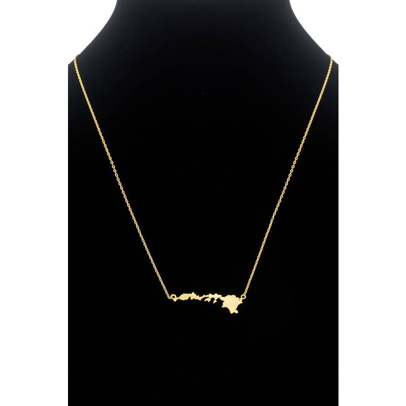 GOLD HAWAII STATE PENDANT NECKLACE for wholesale on Faire2