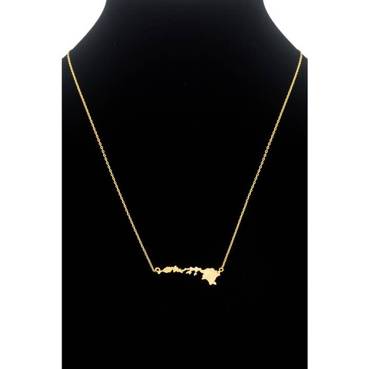 GOLD HAWAII STATE PENDANT NECKLACE for wholesale on Faire2