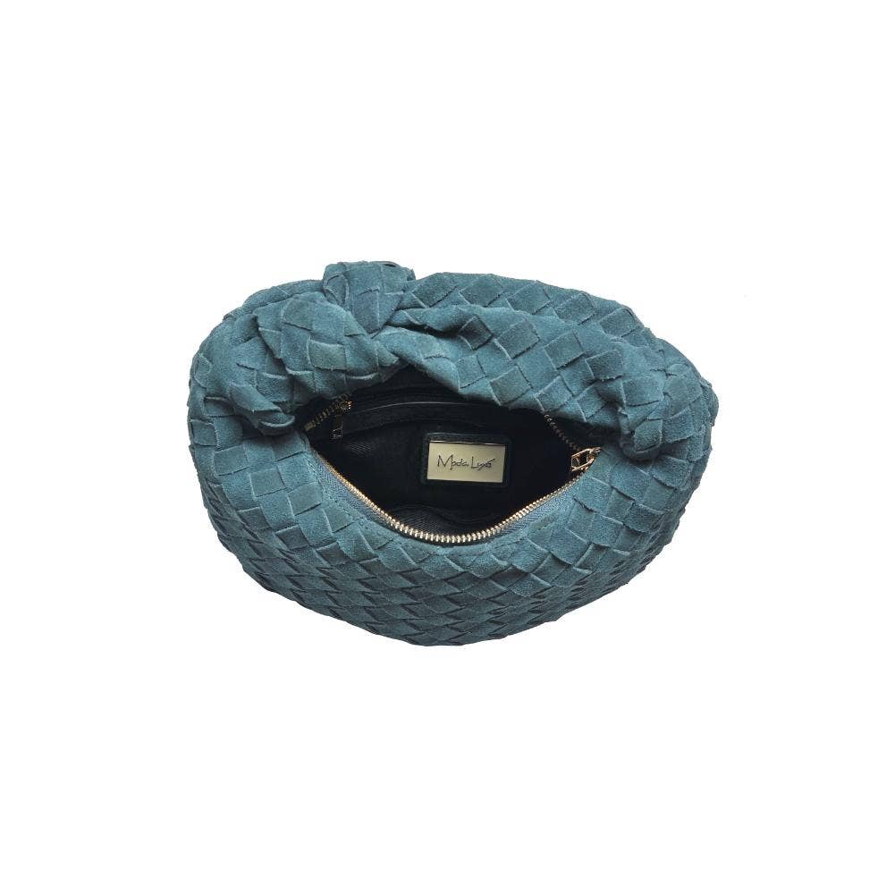 Moda Luxe - Vendita all'ingrosso Pochette - Donna - Pochette autunnale in vera pelle scamosciata intrecciata22