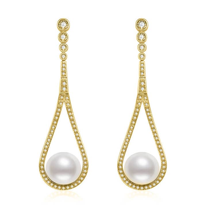 Elegante zoetwaterparels oorbellen WE00378 voor wholesale door PEARLY LUSTRE