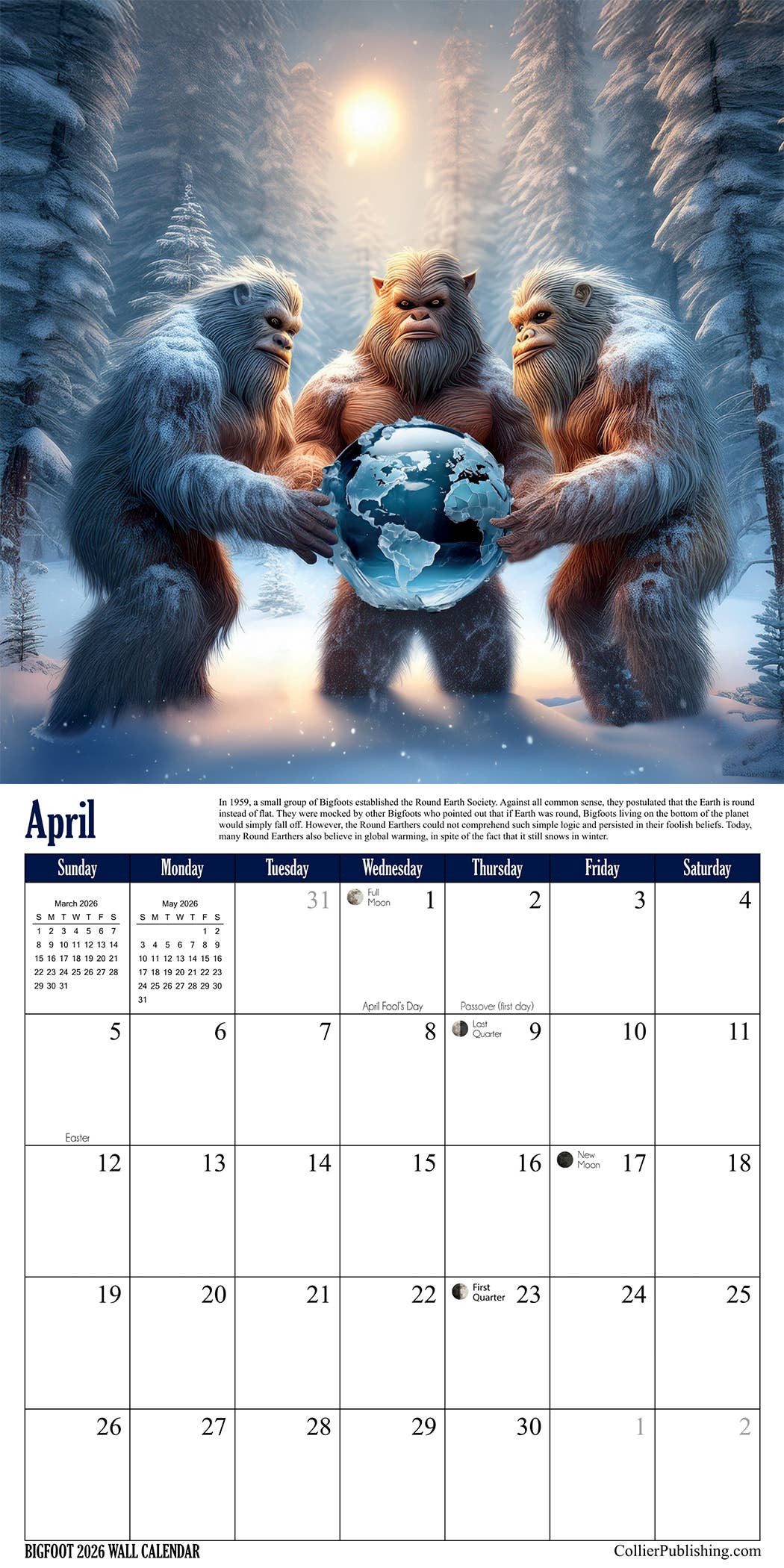 Collier Publishing LLC - Wholesale Calendar - Bigfoot 2026 Wall Calendar (12"x12")2