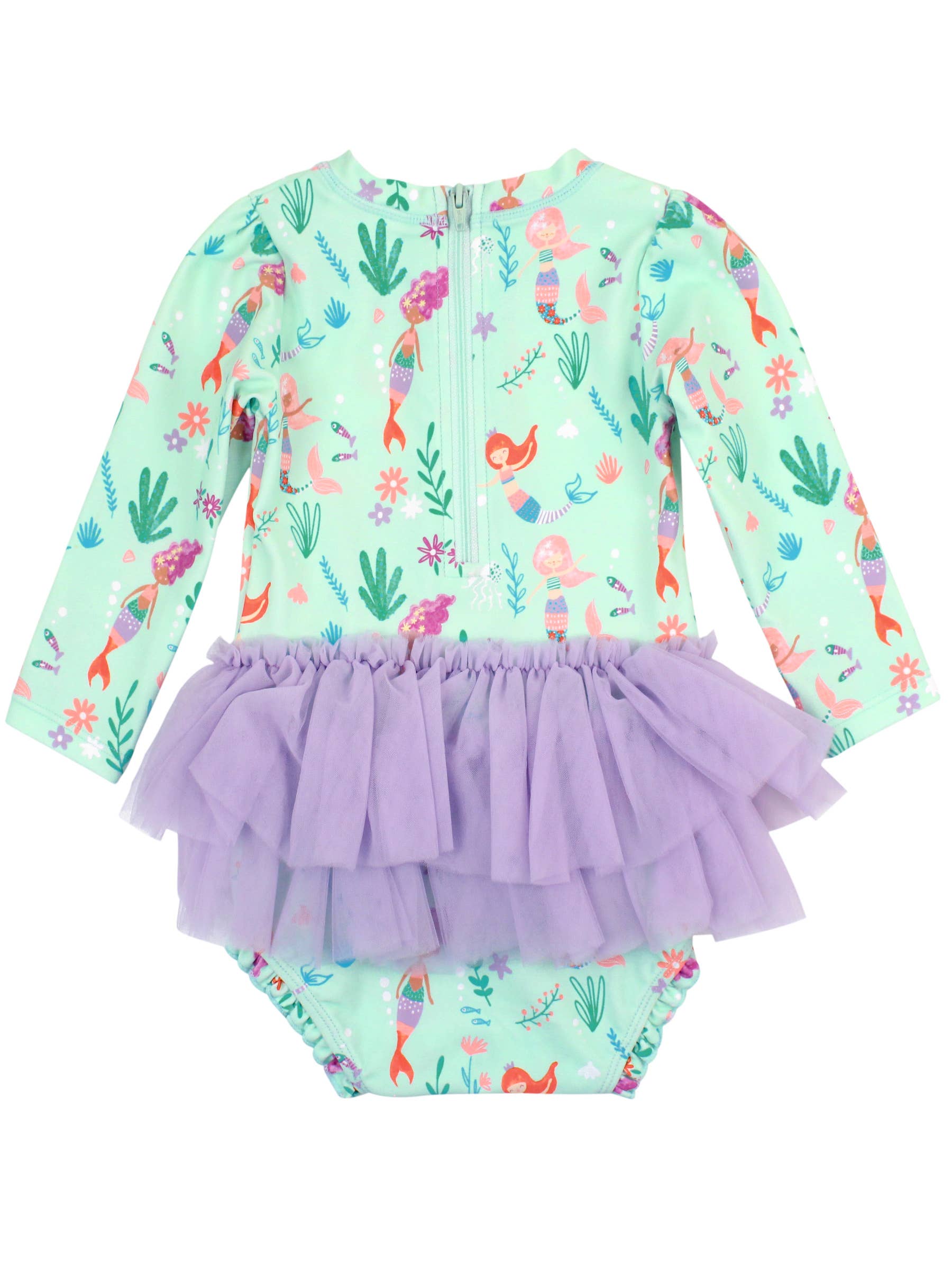 Viola Costume da bagno intero con protezione solare e gonna in tulle per bambine, principessa sirena. in vendita all'ingrosso su Faire1