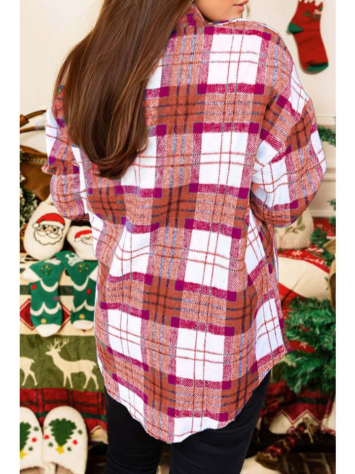 fashionworks - Wholesale Shirt Jacket/Shacket - Women's - Fashion-W Christmas Fall Plaid Casual Flannel Shacket5