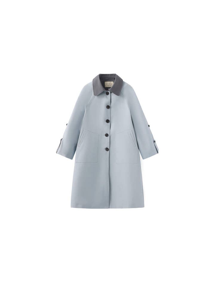 CUBIC - Wholesale Trench Coat - Women's - Color-Blocked Collar Long Trench Coat19