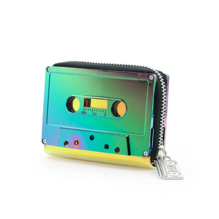 Fydelity - Wholesale Wallet - Unisex - 70270 Small Womens Cute Wallet Retro 80 Cassette Tape Purple