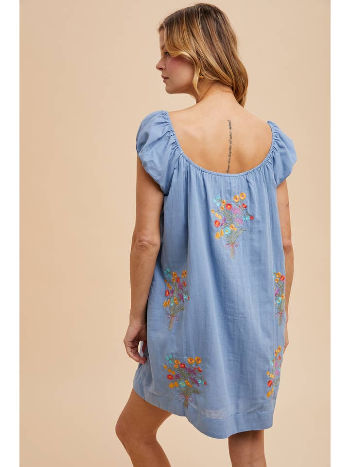 In Loom - Wholesale Dress - Women's - EMBROIDERED COTTON MINI DRESS