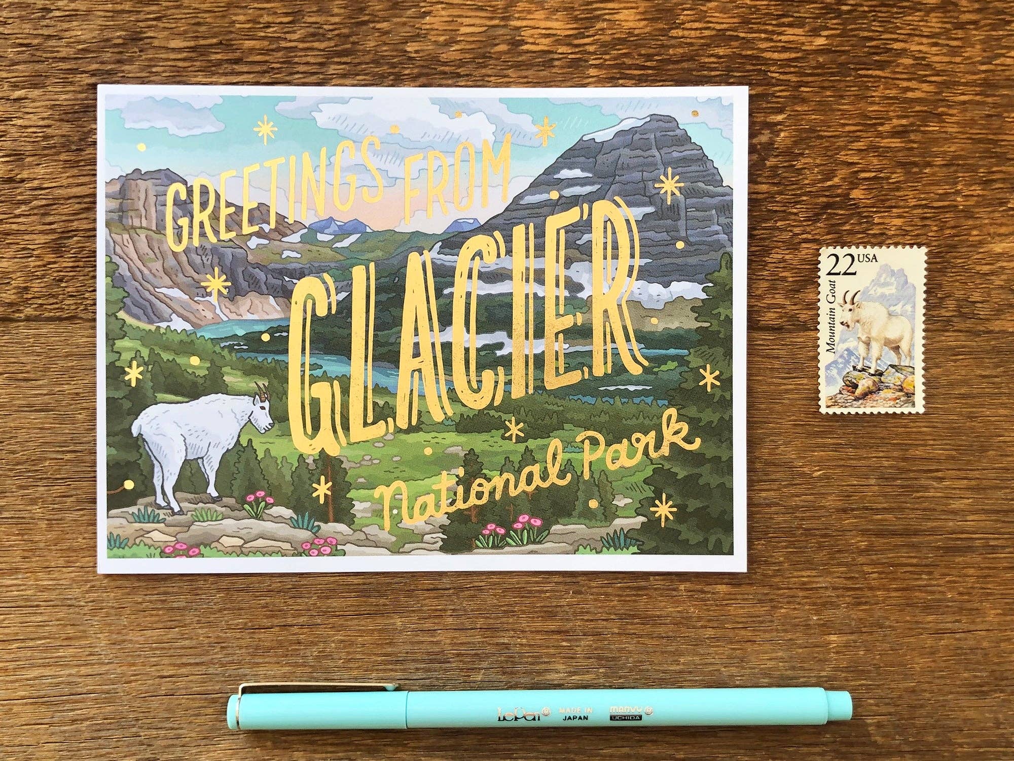 Noteworthy Paper & Press - Wholesale Postcard - Glacier Foil Postcard1